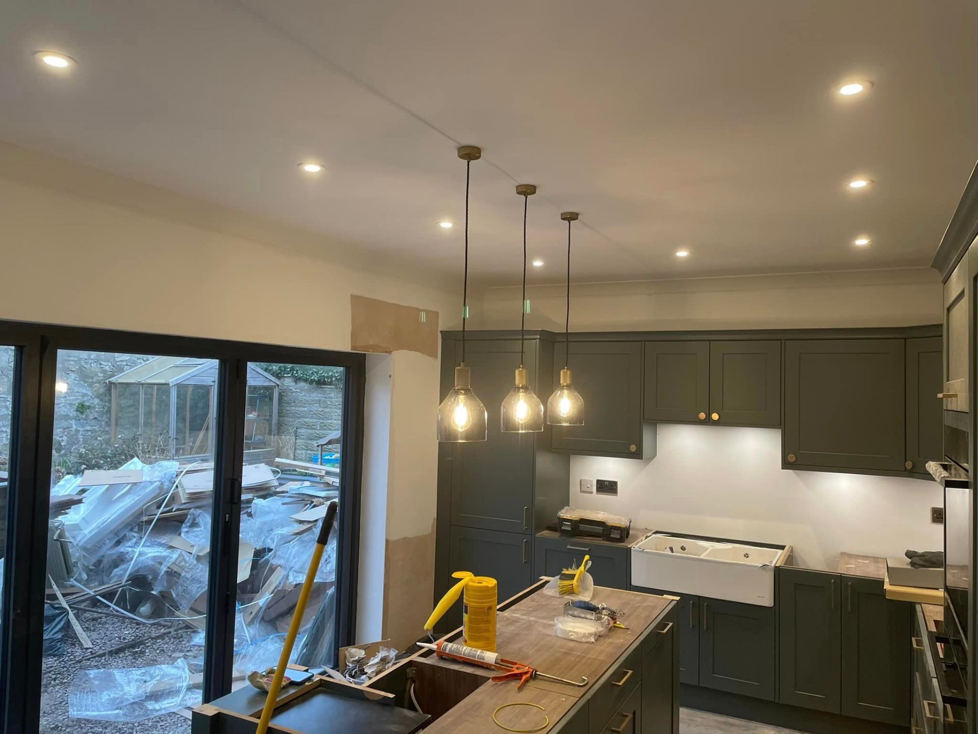 Kitchen lighting and electrical installation